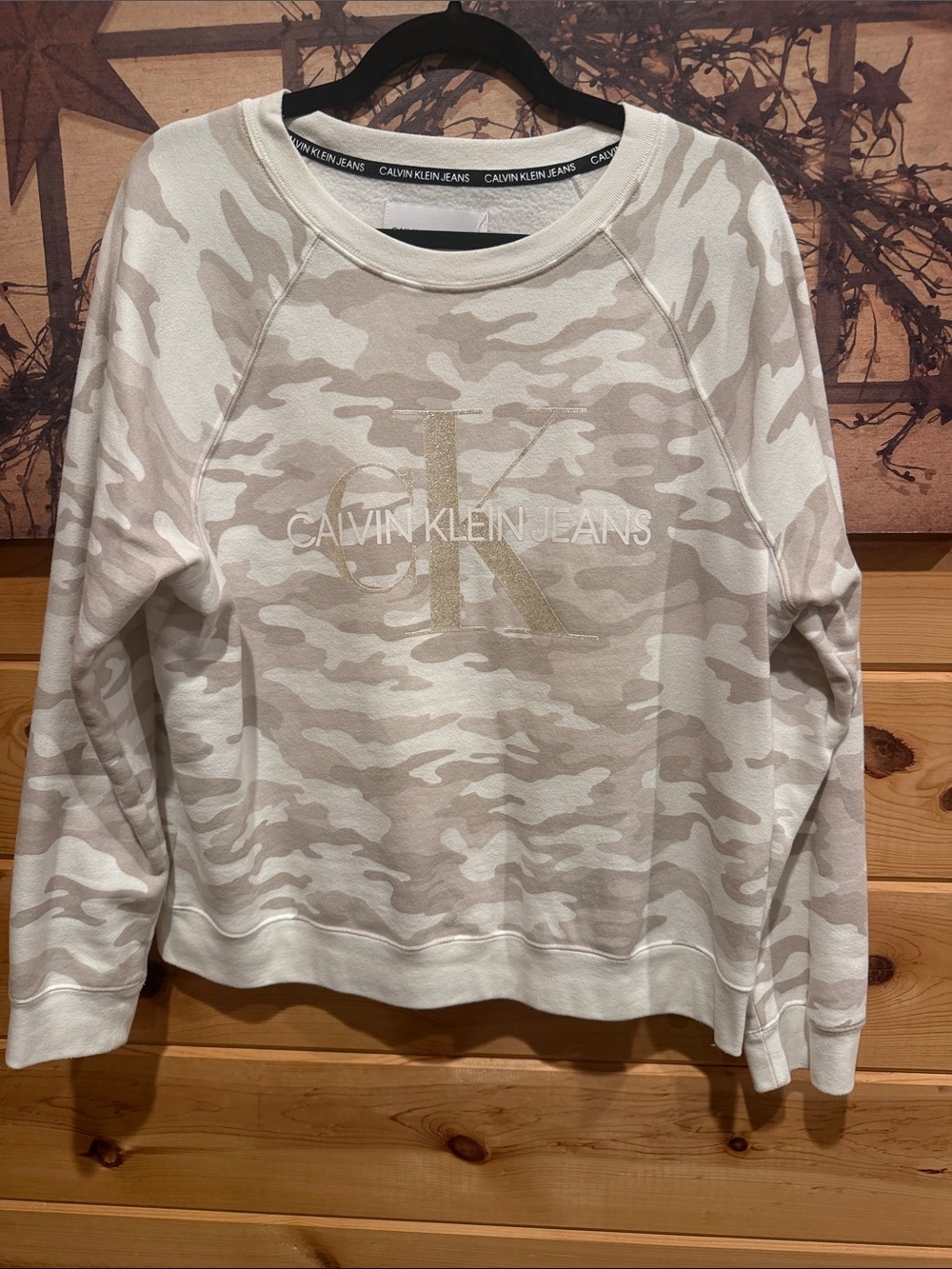 Calvin Klein Jeans Neutral Camo Logo Sweatshirt